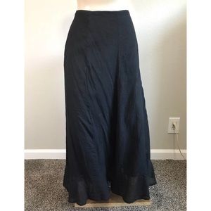 Mlle Gabrielle Black Gauze Maxi Skirt Sz Large